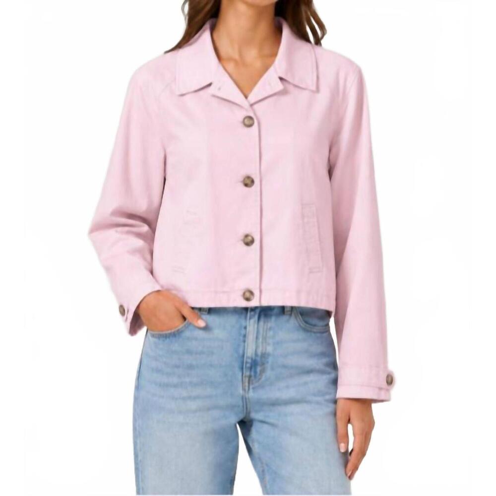 NEW J. SOCIETY cotton twill trench jacket in blush